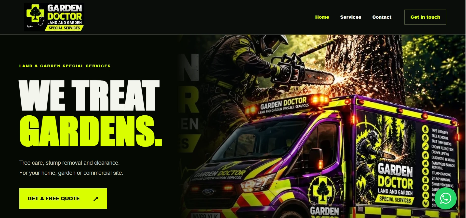 Screenshot of the Garden Doctor website